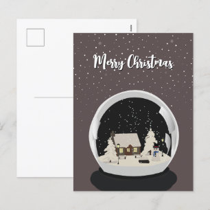 Cartes Pour Fêtes Annuelles Black Christmas Snow globe
