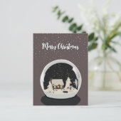 Cartes Pour Fêtes Annuelles Black Christmas Snow globe (Debout devant)