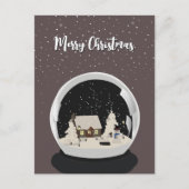 Cartes Pour Fêtes Annuelles Black Christmas Snow globe (Devant)
