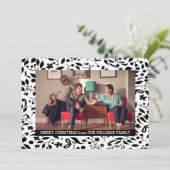 Cartes Pour Fêtes Annuelles Black Elegant Foliage Holiday Photo Plat (Debout devant)