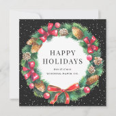 Cartes Pour Fêtes Annuelles Black En vichy Plaid Christmas Wath Business (Devant)