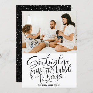 Cartes Pour Fêtes Annuelles Black Envoyer l'amour de notre bulle à votre photo