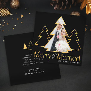 Cartes Pour Fêtes Annuelles Black & Gold Christmas Tree photo nouvellement app