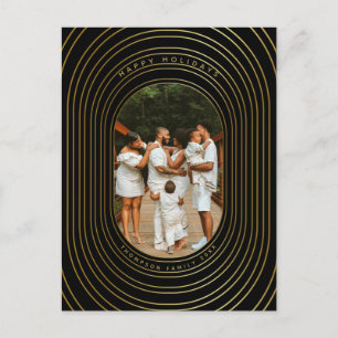 Cartes Pour Fêtes Annuelles Black Gold Custom Photo Famille