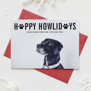 Cartes Pour Fêtes Annuelles Black Happy Howlidays Bold Typographie Pet Holiday