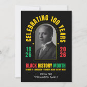 Cartes Pour Fêtes Annuelles BLACK HISTORY MONTH CENTENNIAL 100 Years BHM (Devant)