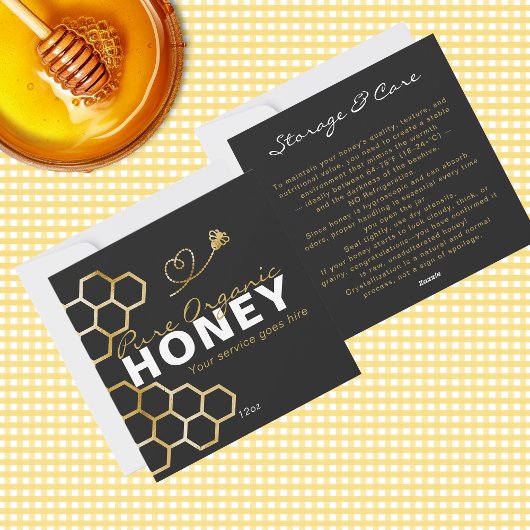 Cartes Pour Fêtes Annuelles Black Honey Bees Honeycomb Product Care Insert 