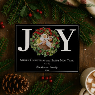 Cartes Pour Fêtes Annuelles Black Joy Christmas Wreath Photo