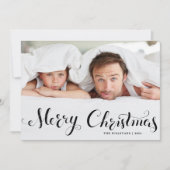 Cartes Pour Fêtes Annuelles Black Joyeux Noël Whimsical Script Photo (Devant)