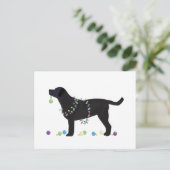 Cartes Pour Fêtes Annuelles Black Lab Joyeux Noël Design (Debout devant)
