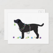 Cartes Pour Fêtes Annuelles Black Lab Joyeux Noël Design (Devant / Derrière)