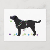 Cartes Pour Fêtes Annuelles Black Lab Joyeux Noël Design (Devant)