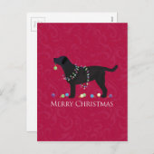 Cartes Pour Fêtes Annuelles Black Lab Joyeux Noël Design (Devant / Derrière)