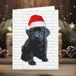 Cartes Pour Fêtes Annuelles Black Lab Joyeux Noël Labrador Chien Père Noël<br><div class="desc">Envoyez vos voeux de Noël avec cette adorable Père Noël Joyeux Noël Black Labrador Puppy Card. Intérieur : Joyeux Noël ~ Bonne année. Personnalisez avec votre nom de famille, vos noms, ou supprimez si vous voulez écrire à la main. Cette carte de noël du labrador noir sera un favori des...</div>