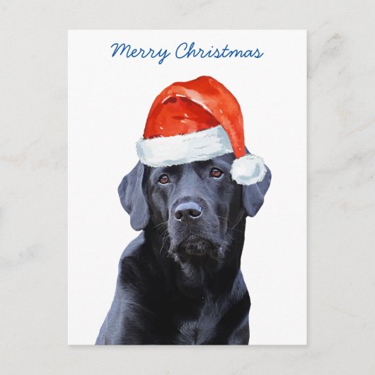 Cartes Pour Fêtes Annuelles Black Lab Joyeux Noël Labrador mignonne Chien Père (Devant)