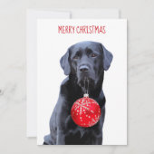 Cartes Pour Fêtes Annuelles Black Lab Joyeux Noël - Labrador mou Chien (Devant)