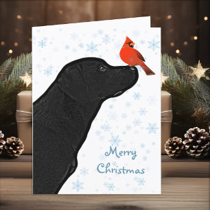 Cartes Pour Fêtes Annuelles Black Lab Le Cardinal de Noël Cube Labrador Dog