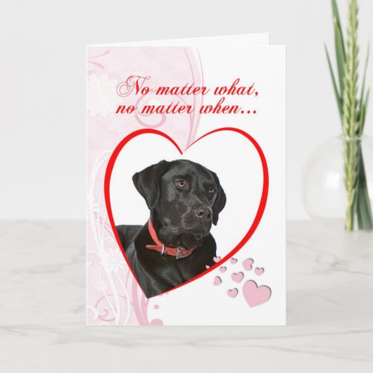 Cartes Pour Fêtes Annuelles Black Lab Valentine (Devant)