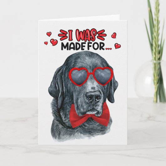 Cartes Pour Fêtes Annuelles Black Labrador Chien fait pour vous aimer Valentin (Devant)