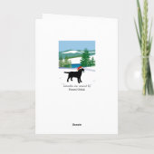 Cartes Pour Fêtes Annuelles Black Labrador Christmas Winter View (Dos)