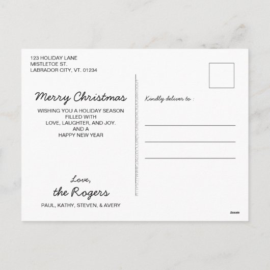 Cartes Pour Fêtes Annuelles Black Labrador Mistletoe mignon Chien Chien Chien  (Dos)