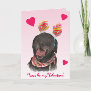 Cartes Pour Fêtes Annuelles Black Labrador Retriever Chien Valentine
