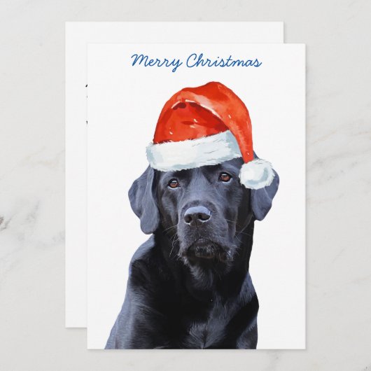 Cartes Pour Fêtes Annuelles Black Labrador Retriever Christmas mignon Chien Pè (Devant / Derrière)