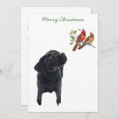 Cartes Pour Fêtes Annuelles Black Labrador Retriever Christmas Puppy mignon Ch (Devant / Derrière)