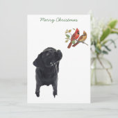 Cartes Pour Fêtes Annuelles Black Labrador Retriever Christmas Puppy mignon Ch (Debout devant)