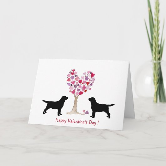 Cartes Pour Fêtes Annuelles Black Labrador Valentine (Devant)