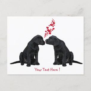 Cartes Pour Fêtes Annuelles Black Labrador - Valentine Puppy Kisses