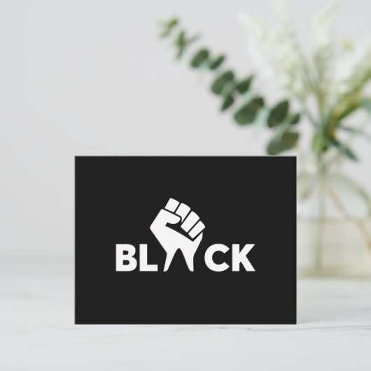 Cartes Pour Fêtes Annuelles Black Lives Matt Black Avec Main (Debout devant)