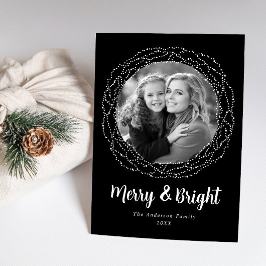Cartes Pour Fêtes Annuelles Black Merry et Bright Photo