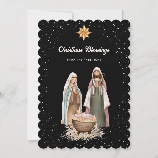 Cartes Pour Fêtes Annuelles Black Nativity Scene Christmas Star Christian (Devant)