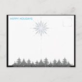 Cartes Pour Fêtes Annuelles Black Night Sky White Star Trees Moderne Noël (Dos)