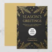 Cartes Pour Fêtes Annuelles Black Pine Gold Luxe (Devant / Derrière)