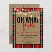 Cartes Pour Fêtes Annuelles Black & Red Plaid Check (Devant / Derrière)