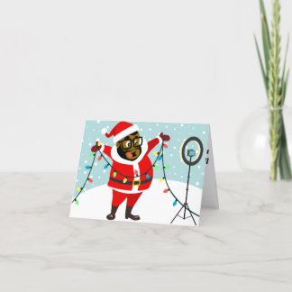 Cartes Pour Fêtes Annuelles Black Santa LIVE!