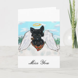 Cartes Pour Fêtes Annuelles Black Scottish Terrier Angel