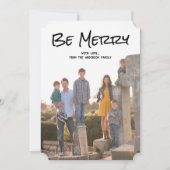 Cartes Pour Fêtes Annuelles Black Simple Script Be Merry Photo Flat Card (Devant)