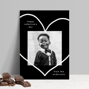 Cartes Pour Fêtes Annuelles Black Simply Love Heart Photo Saint Valentin