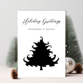 Cartes Pour Fêtes Annuelles Black Tree Christmas Minimalist