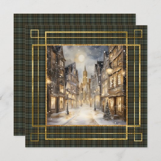 Cartes Pour Fêtes Annuelles Black Watch Weathered Scottish Tartan Christmas (Devant / Derrière)