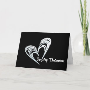 Cartes Pour Fêtes Annuelles Black White Heart avec être ma Saint Valentin
