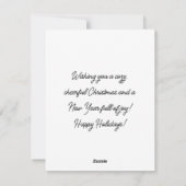 Cartes Pour Fêtes Annuelles Black & White Spaniel Santa Hat Xmas Art (Dos)