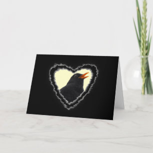 Cartes Pour Fêtes Annuelles Blackbird Heart Valentine Romance Love Card
