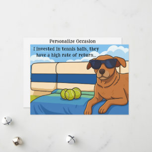 Cartes Pour Fêtes Annuelles Blague sur l'investissement de balles de tennis po