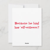 Cartes Pour Fêtes Annuelles Blagues de Noël (Dos)