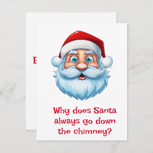 Cartes Pour Fêtes Annuelles Blagues sur le Père Noël (Devant / Derrière)