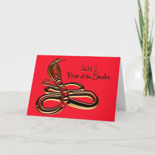 Cartes Pour Fêtes Annuelles Blanc de salutation chinois de serpent de la